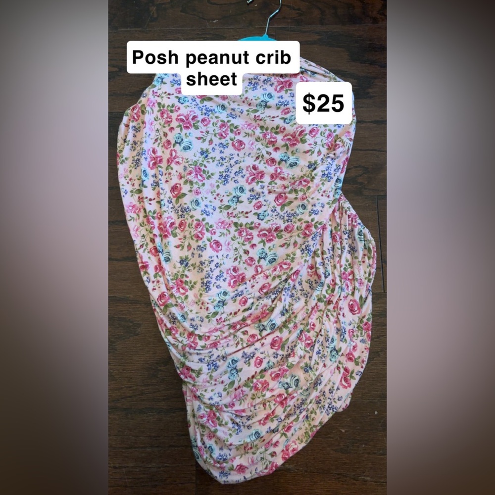 Posh Peanut Pink Floral Crib Sheet